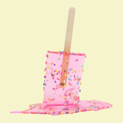 Melting Popsicle Art - Rose Sprinkle Pop - Original Melting Pops