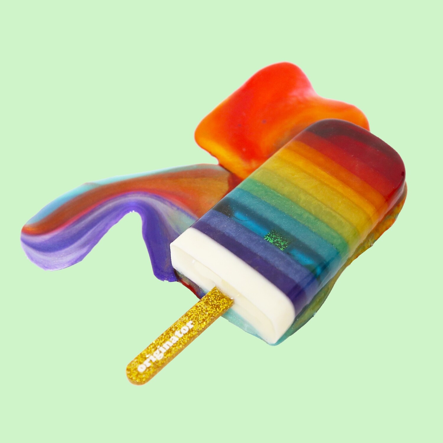 Melting Popsicle Art - Originator Rainbow Splat - Original Melting Pops