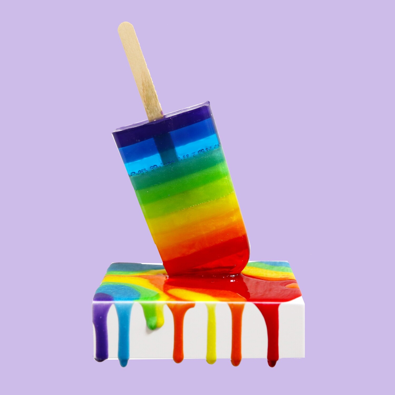 Melting Popsicle Art - Double Rainbow Shelfie - Original Melting Pops