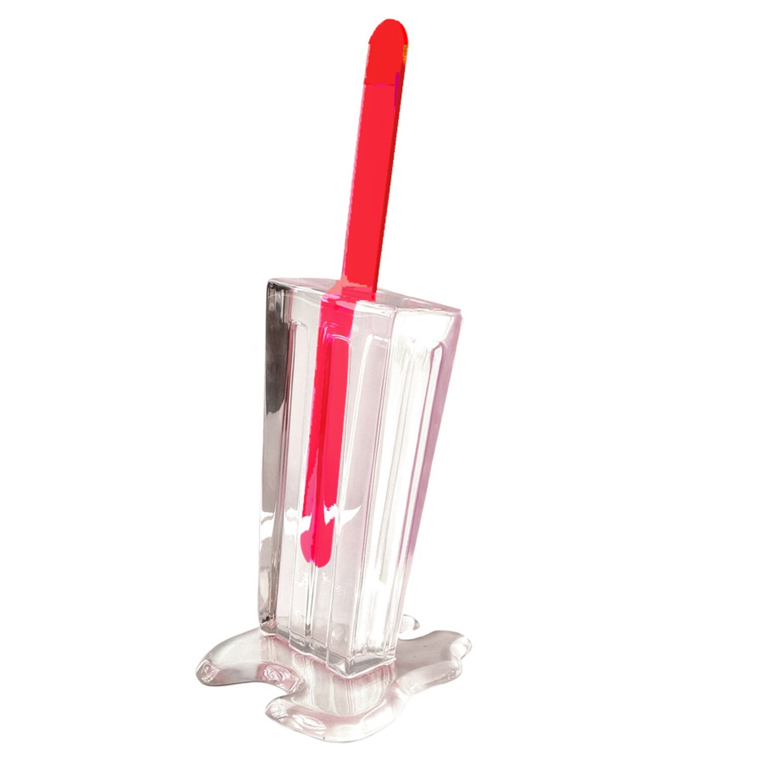 18" Crystal Clear Pop RED - Original Melting Pops - Melting Popsicle Resin Art