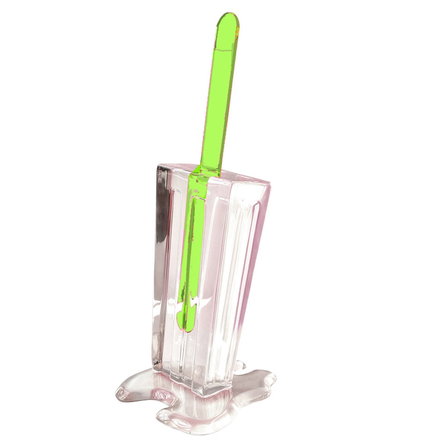 18" Crystal Clear Pop GREEN - Original Melting Pops - Melting Popsicle Resin Art