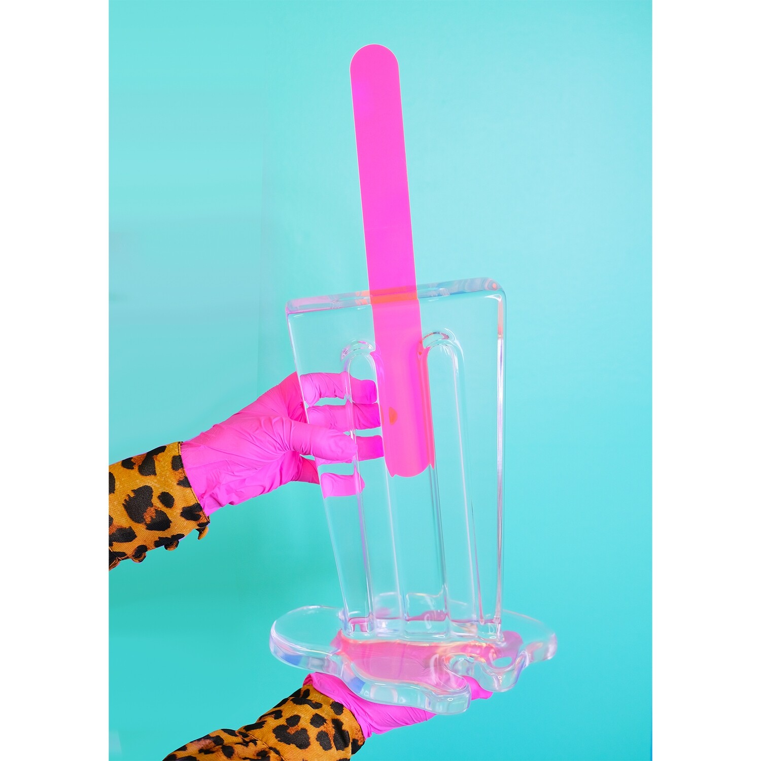 18" Crystal Clear Pop PINK- Original Melting Pops - Melting Popsicle Resin Art