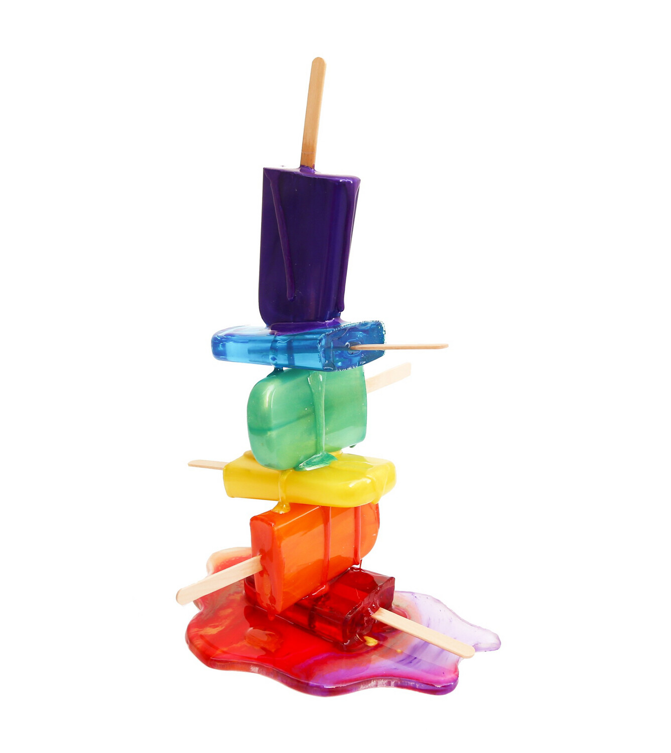 Melting Popsicle Art - Rainbow Drizzle - Original Melting Pops