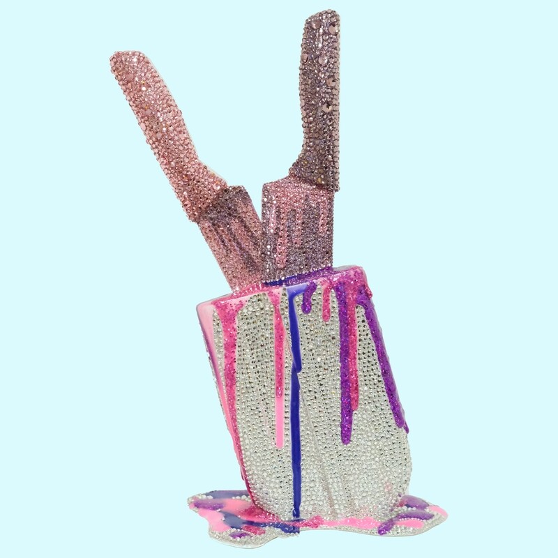 15&quot; Pretty In Pink - Original Melting Pops Resin Art