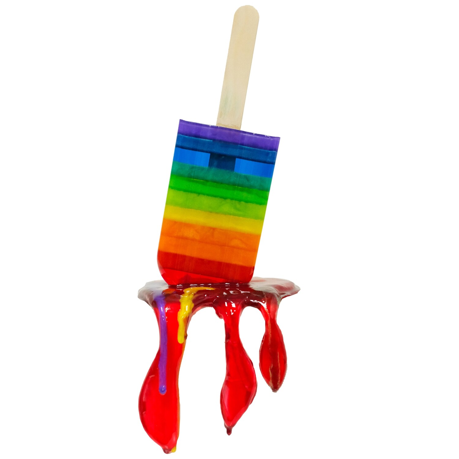 Melting Popsicle Art - Big Double Rainbow Shelfie - Original Melting Pops