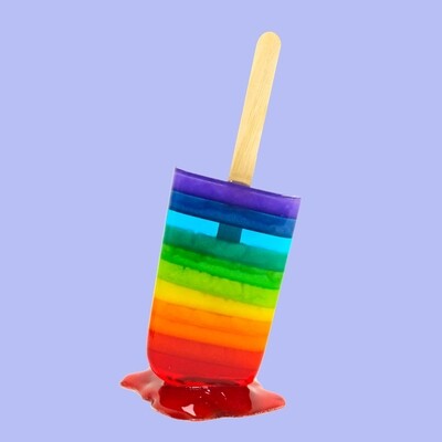 Melting Popsicle Art - Double Rainbow Pop - Original Melting Pops