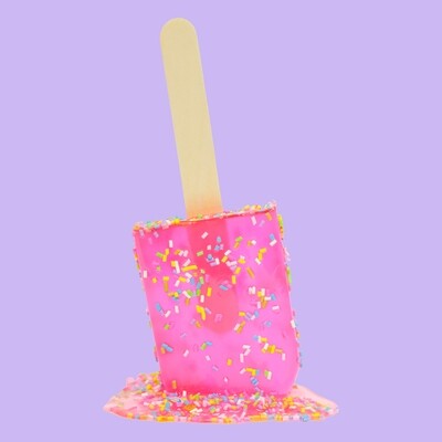 Melting Popsicle Art - Big Rose Sprinkle Pop - Original Melting Pops