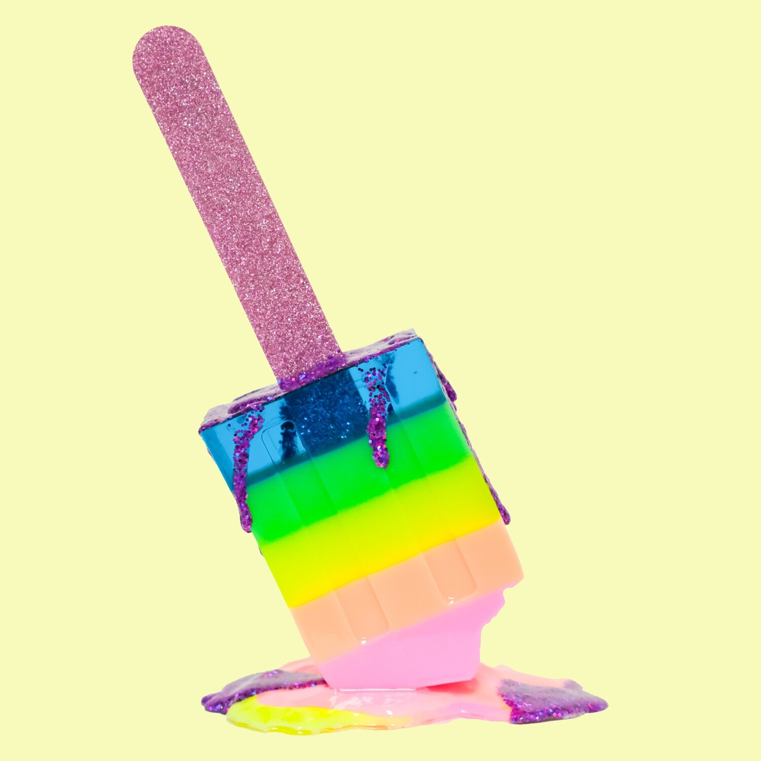 Melting Popsicle Art - Bigger Pastel Rainbow - Original Melting Pops