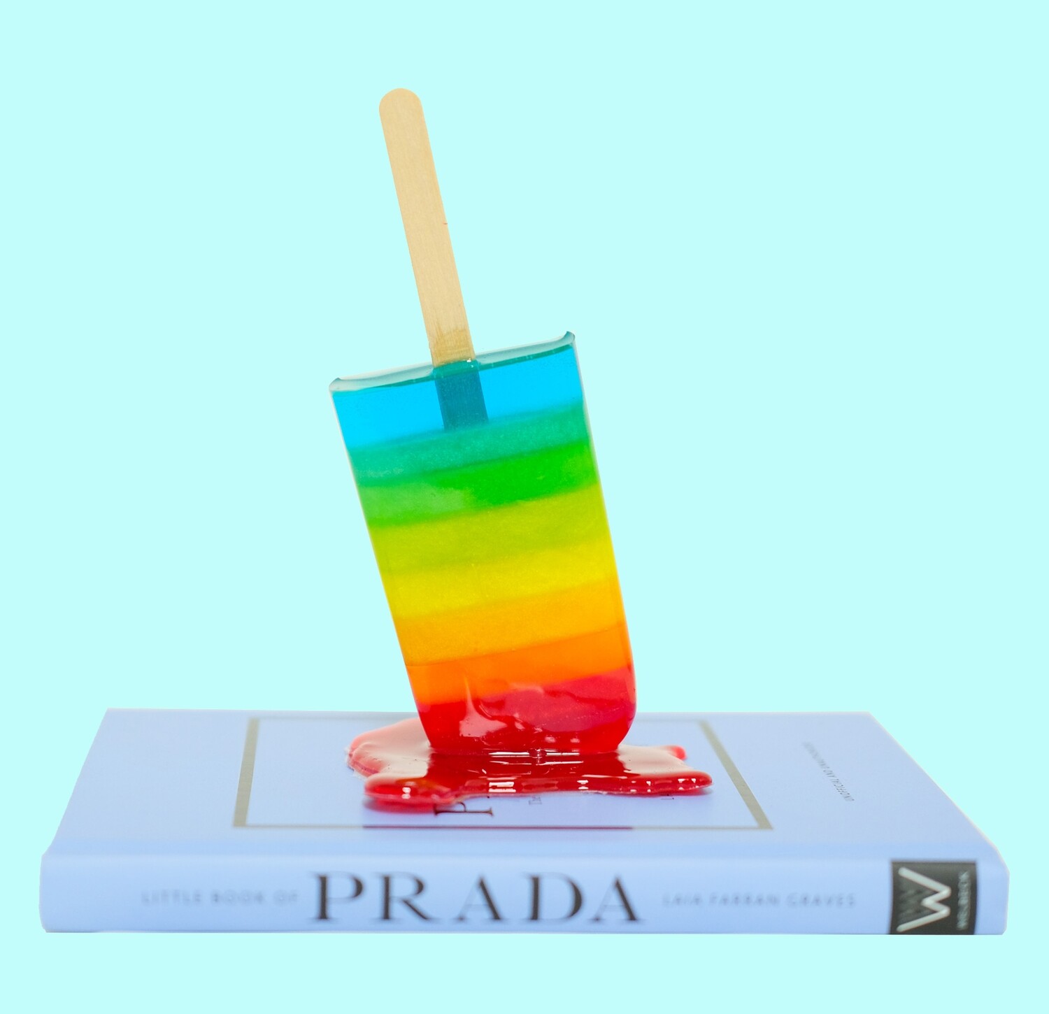Melting Popsicle Art - Double Rainbow Pop - Original Melting Pops