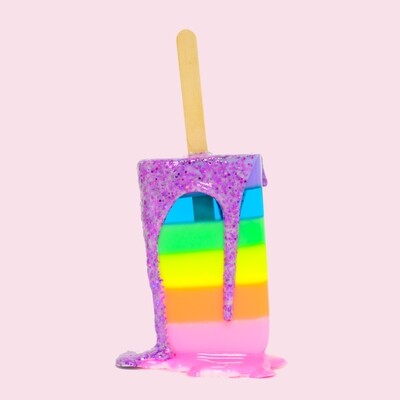Melting Popsicle Art - Neon Rainbow Pop - Original Melting Pops