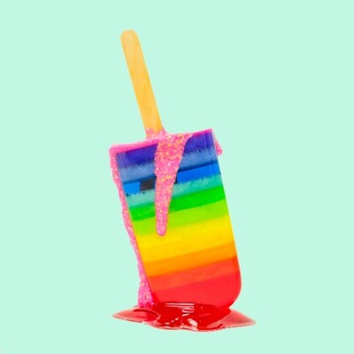 Double Rainbow Pop 1 - Original Melting Pops - Melting Popsicle Resin Art
