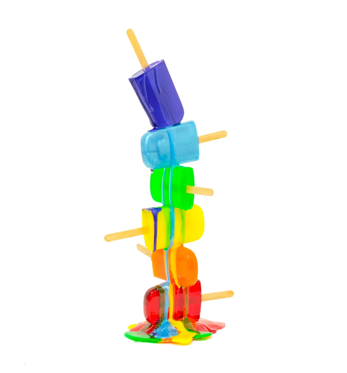 Rainbow Drizzle - Original Melting Pops - Melting Popsicle Resin Art