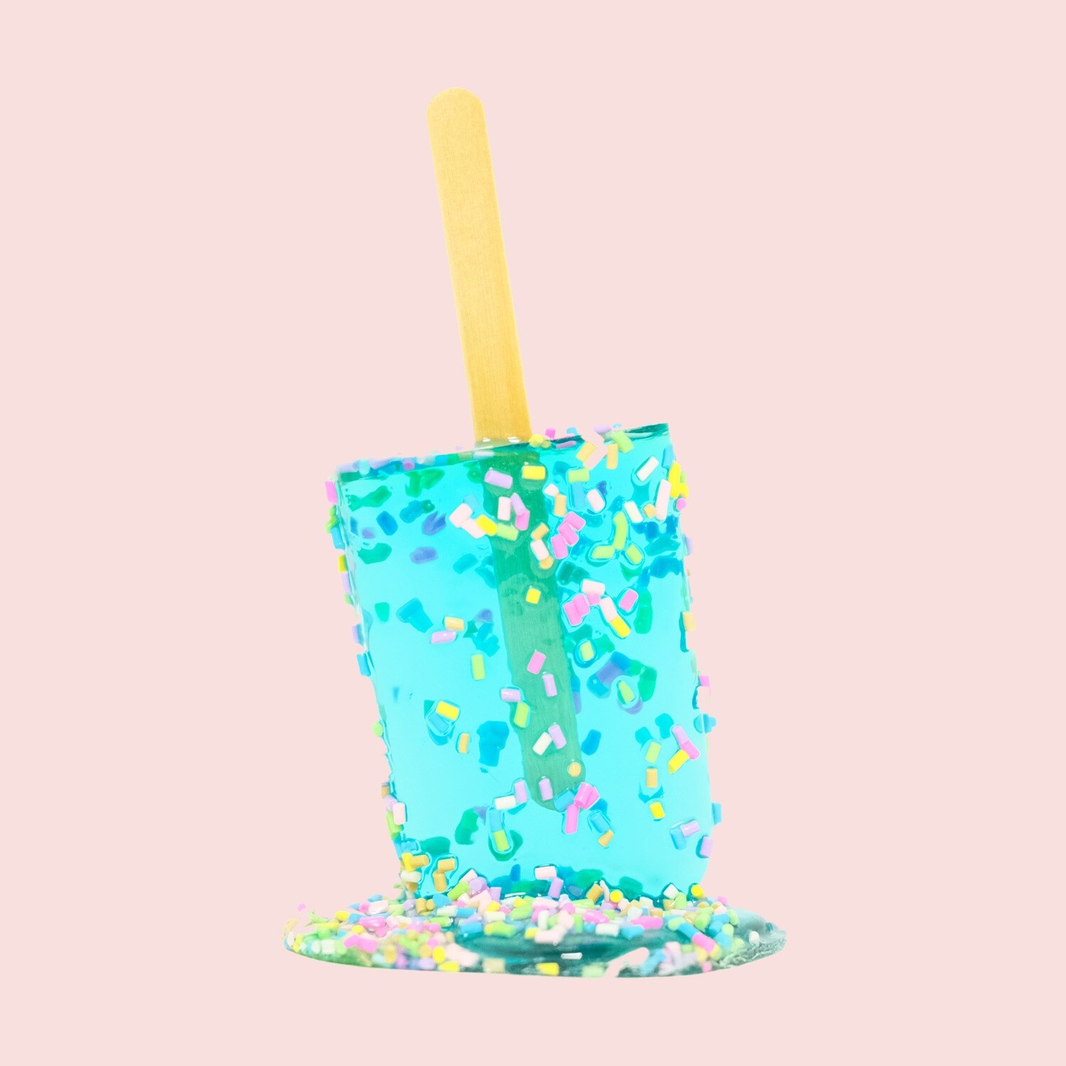 Aqua Sprinkle Pop - Original Melting Pops - Melting Popsicle Resin Art