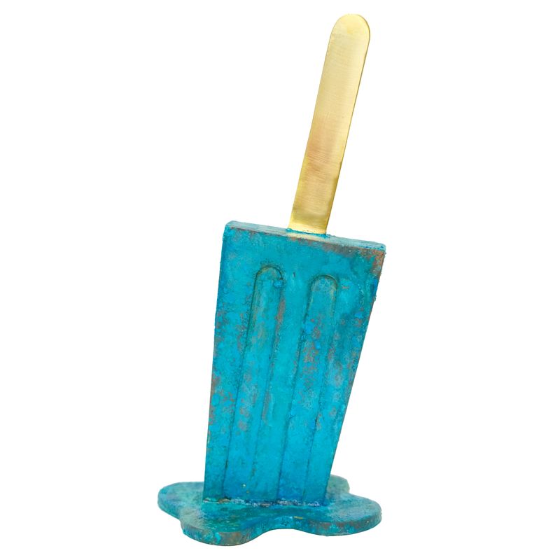 10 inch Bronze Patina Pop - Powder Blue - Original Melting Pops Art