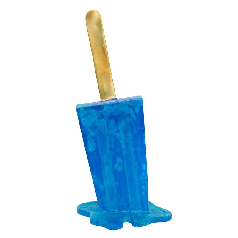 10 inch Bronze Patina Pop - Original Blue - Melting Pops Art