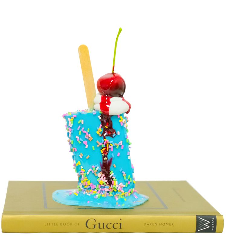 Turquoise Sprinkle Pop With Whipped Cream And Cherry