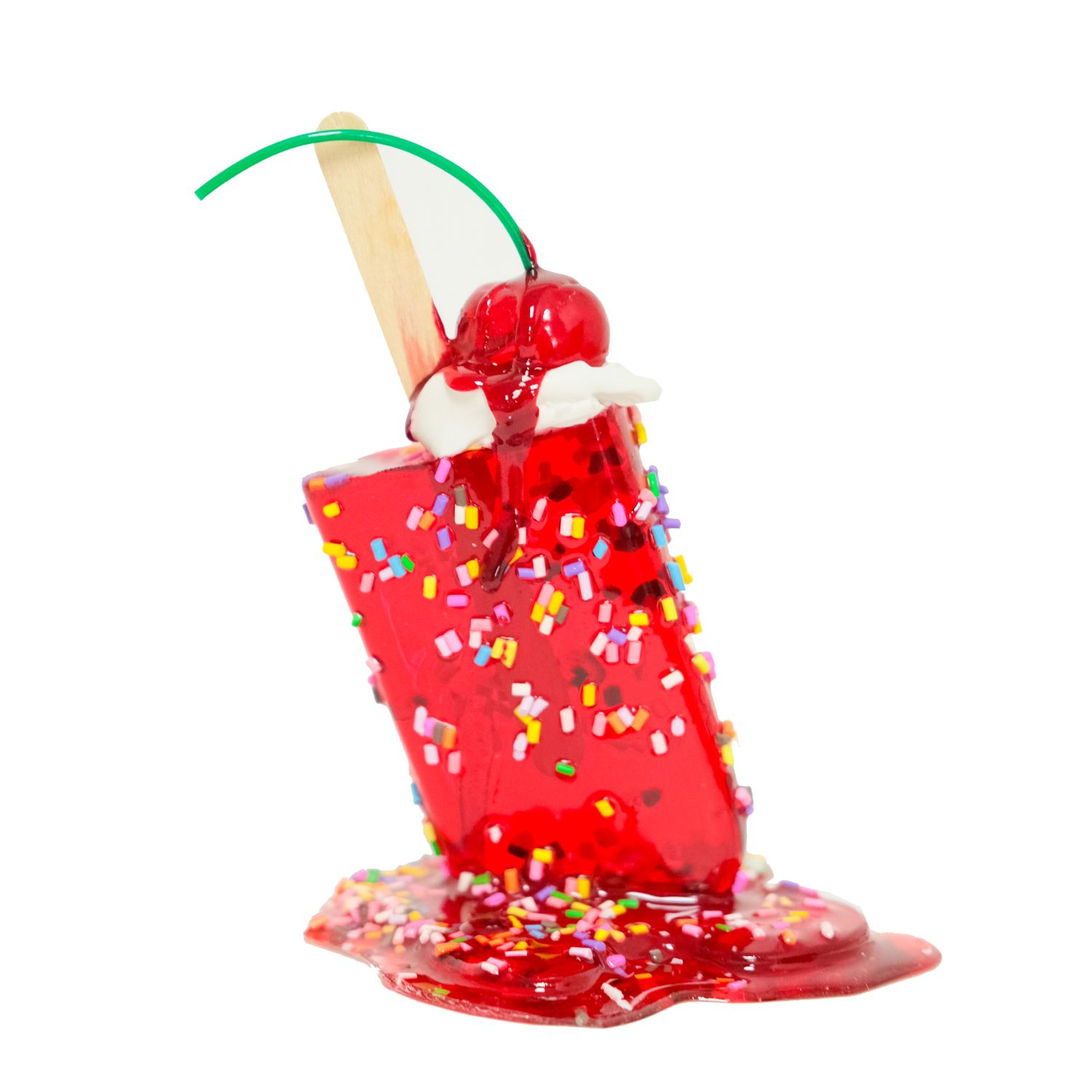 Ruby Sprinkle Pop With Whipped Cream And Cherry