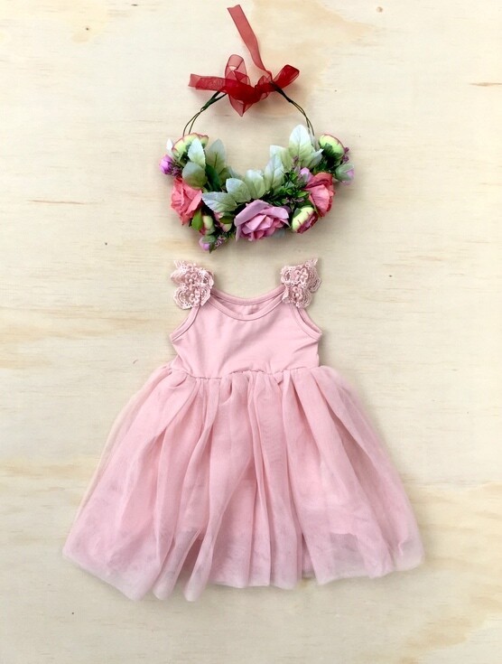 Enchanted Angel Tutu Dress | Dusky Pink Enchanted Angel Tutu Dress | Dusky Pink