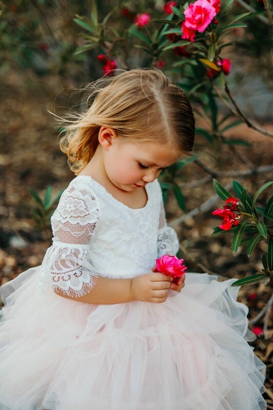Aurora Grace Girls Boho Powder Pink Dress Aurora Grace Girls Boho Powder Pink Dress