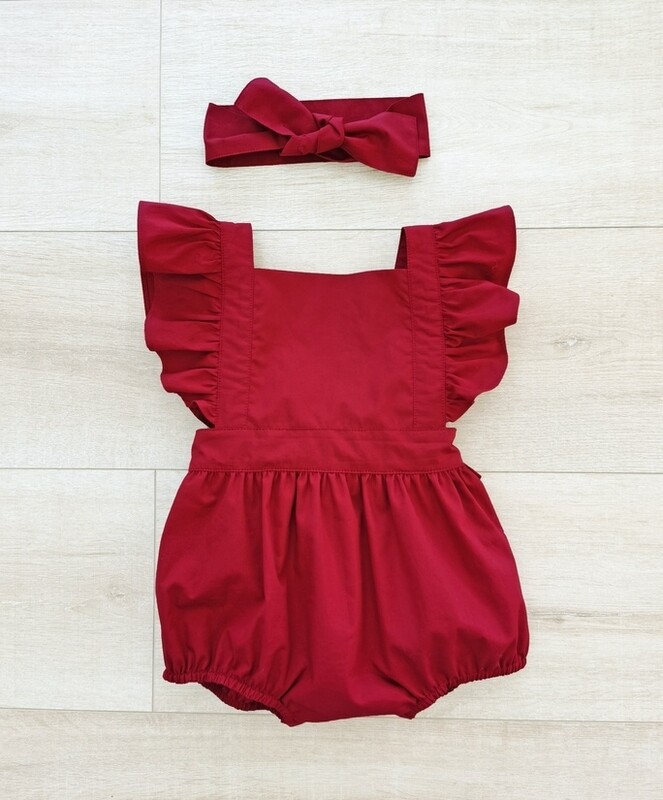 Faith Girls Christmas Romper | Ruby Red Faith Girls Christmas Romper | Ruby Red