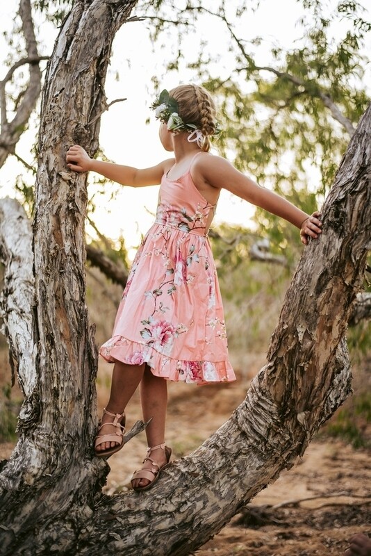 Elsie Girls Dress | Coral Blossom Elsie Girls Dress | Coral Blossom