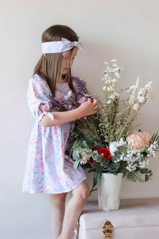 Macie Girls Dress | Dusty Blue Macie Girls Dress | Dusty Blue