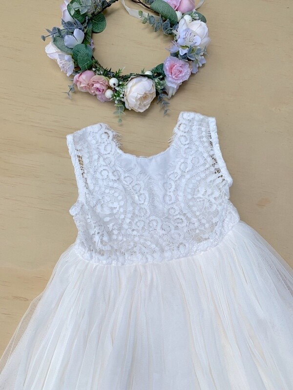 Juliette Girls Sleeveless Cream Dress Juliette Girls Sleeveless Cream Dress