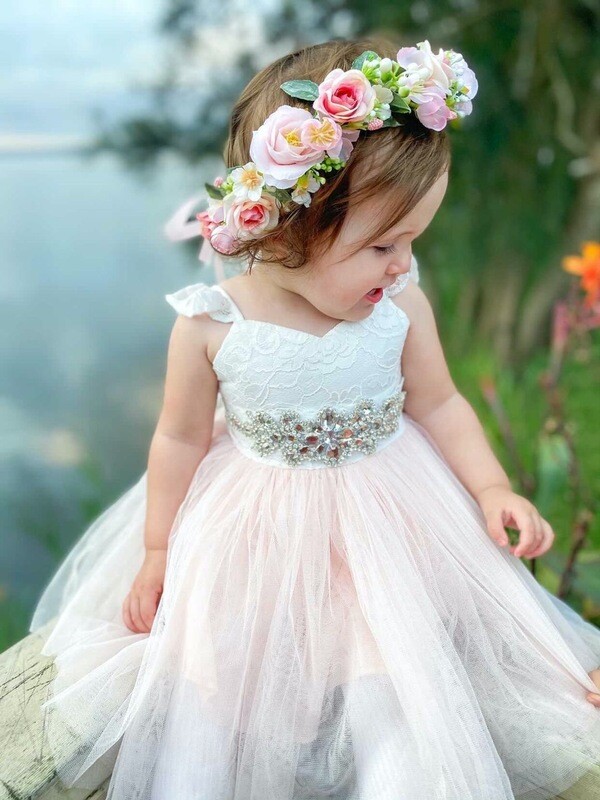 Zara White and Peach Girls Lace Dress Zara White and Peach Girls Lace Dress