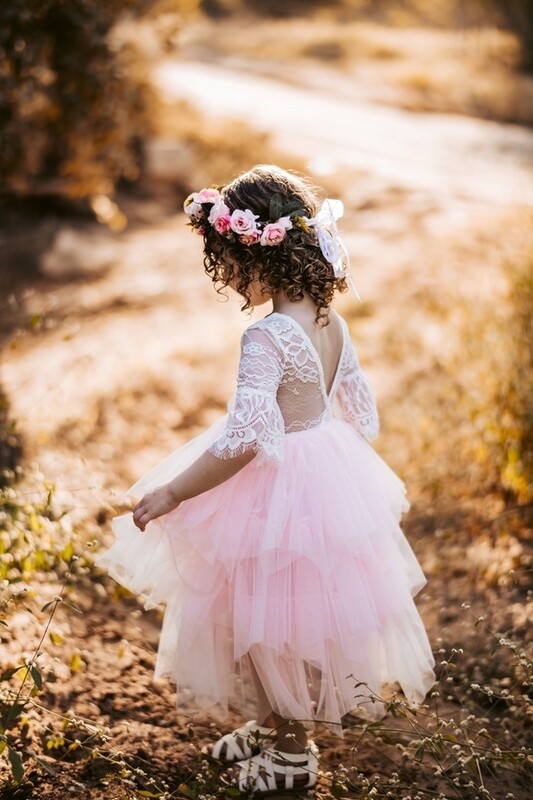 Aurora Grace Girls Boho Pink Tutu Dress Aurora Grace Girls Boho Pink Tutu Dress