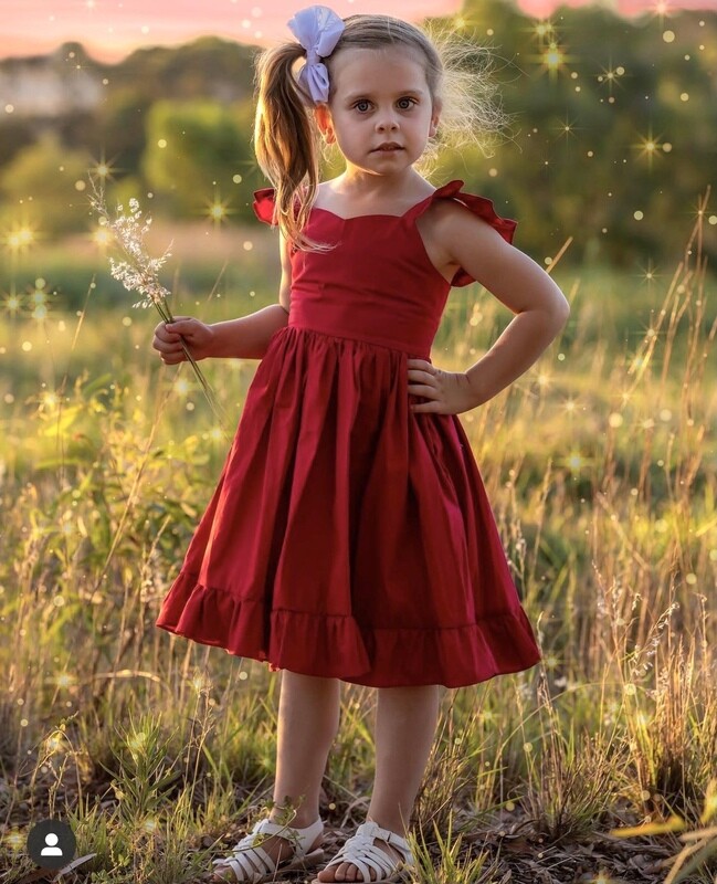 Faith Girls Christmas Dress - Ruby Red with Head Wrap Faith Girls Christmas Dress - Ruby Red with Head Wrap