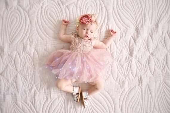 Enchanted Angel Dusty Pink Baby Girls Tutu Dress