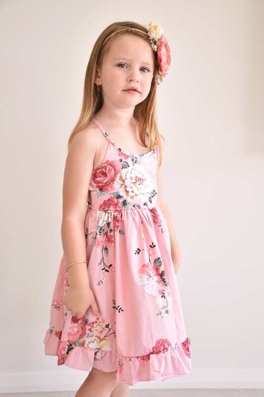 Elsie Girls Dress - Coral Blossom Elsie Girls Dress - Coral Blossom