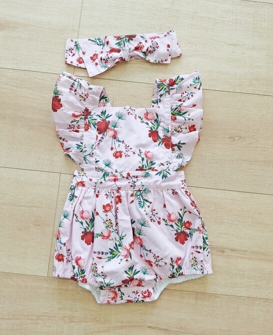 Faith Baby Girls Christmas Romper PINK Faith Baby Girls Christmas Romper PINK