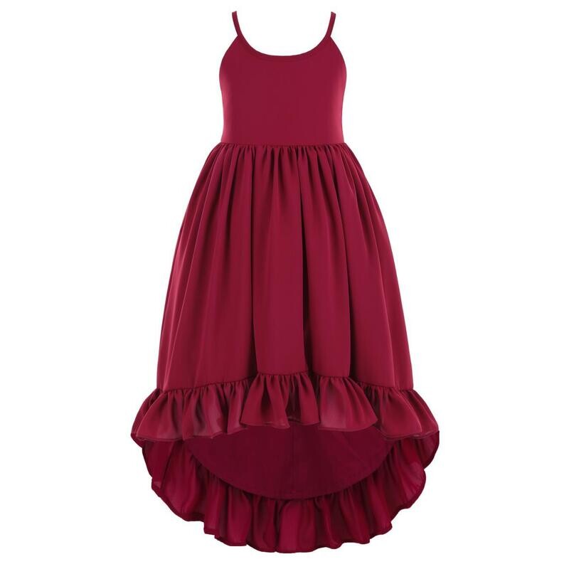 Madeline Burgundy Chiffon Girls Dress