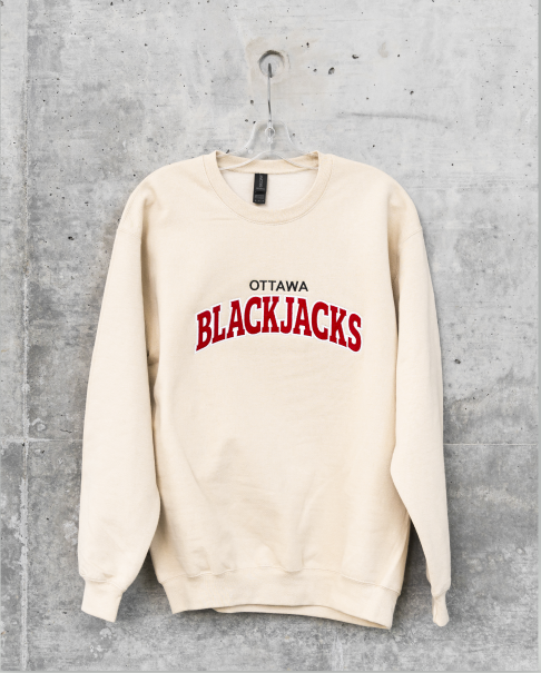 Ottawa BlackJacks Adult Sand Crewneck