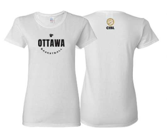 Womens White Ottawa Basketball Tee