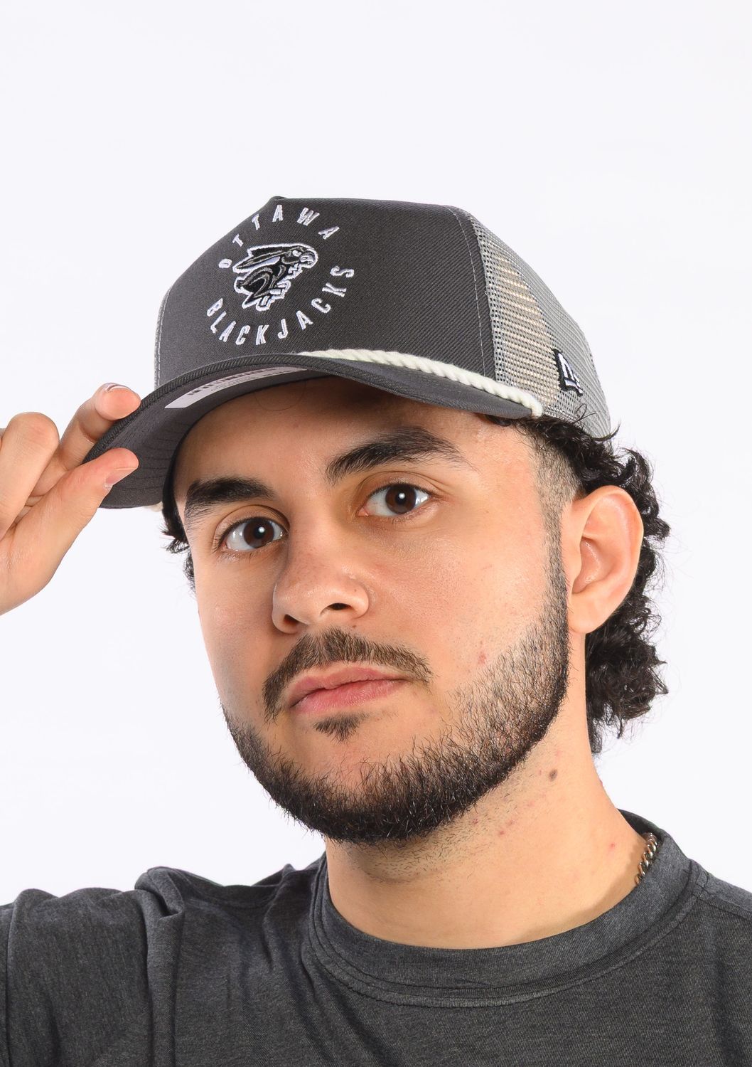 Ottawa BlackJacks 9FORTY Grey Trucker Hat