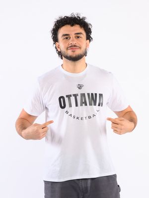 White Ottawa Basketball Tee