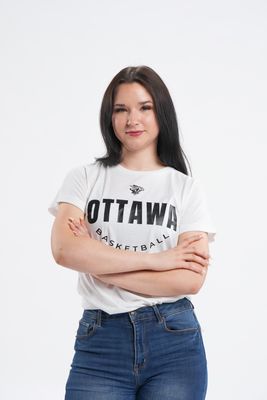Womens White Ottawa Basketball Tee