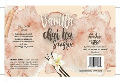 750 ml Vanilla Chai Tea Sangria Bottle