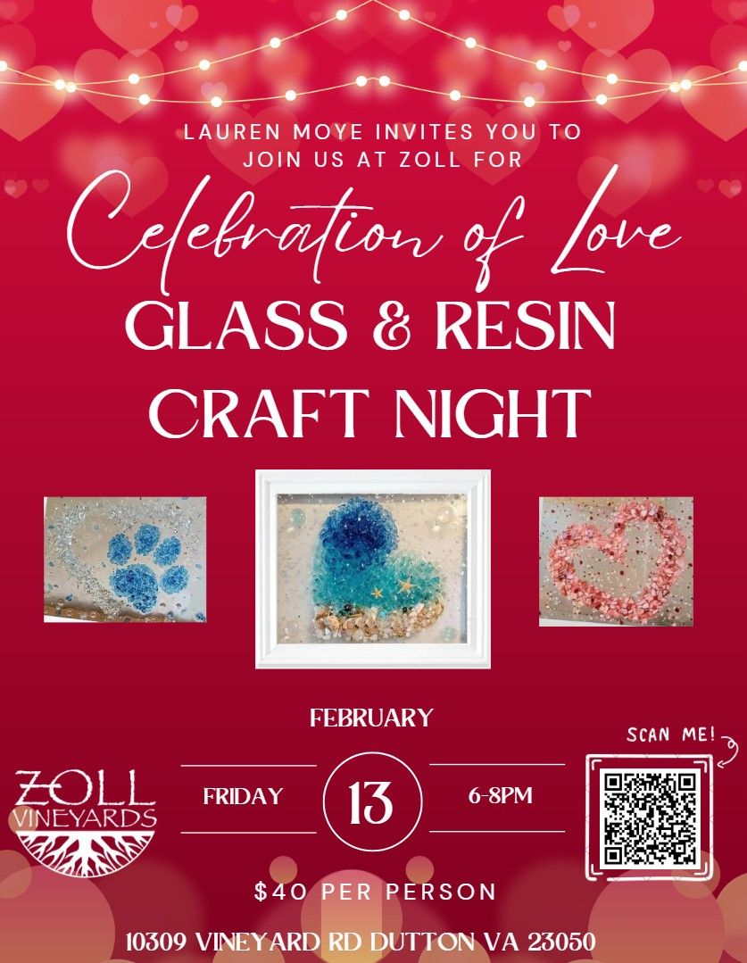 Glass & Resin Heart Craft Night Glass & Resin Heart Craft Night