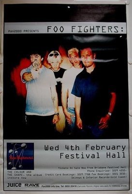 Huge  FOO FIGHTERS  4 February 1998, Brisbane Festival Hall  Gig Poster!