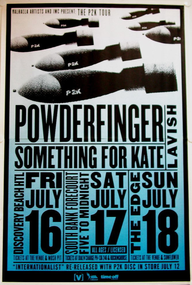 POWDERFINGER + Something for Kate  Huge OZ Gig Poster