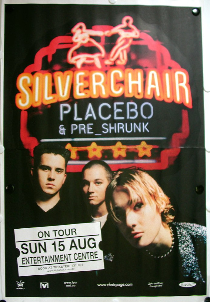 SILVERCHAIR with Placebo + Pre_Shrunk Huge Aussie Gig Poster!