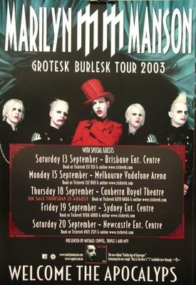 Marilyn Manson Grotesk Burlesk Aussie &#39;03 Tour Poster *CHEAP*!!