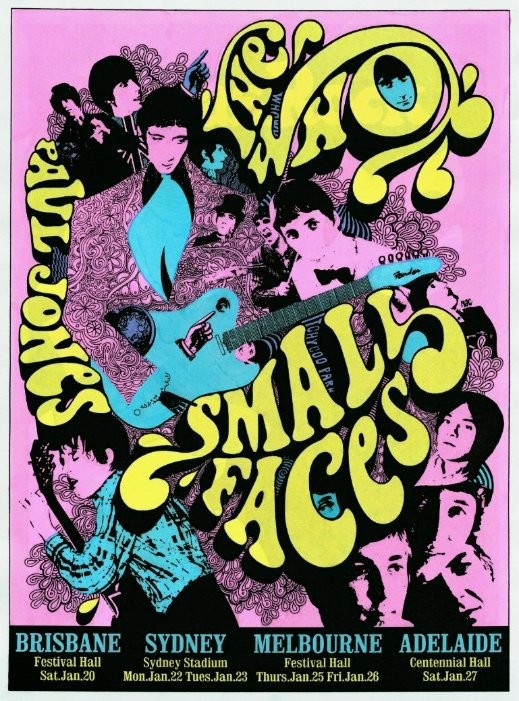 The WHO + SMALL FACES + PAUL JONES 1968 Aussie Tour Poster!