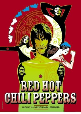 RED HOT CHILI PEPPERS Stafford UK 2001 Gig Poster