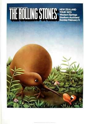 The ROLLING STONES 1973 New Zealand Tour Poster