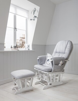 grey and white nursing chair