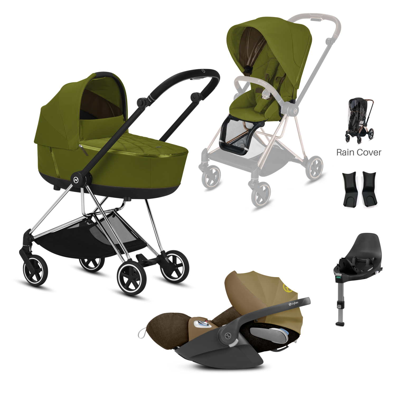 Cybex Mios Carrycot Cloud Z with Isofix base Khaki Green